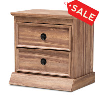 Baxton Studio FP-1804-4013 Ryker Modern and Contemporary Oak Finished 2-Drawer Wood Nightstand